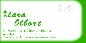 klara olbort business card